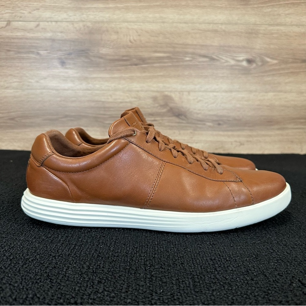 Mens Cole Haan Reagan Brown Leather Lace Up Casual Sneaker Shoes-Size 13M C32500